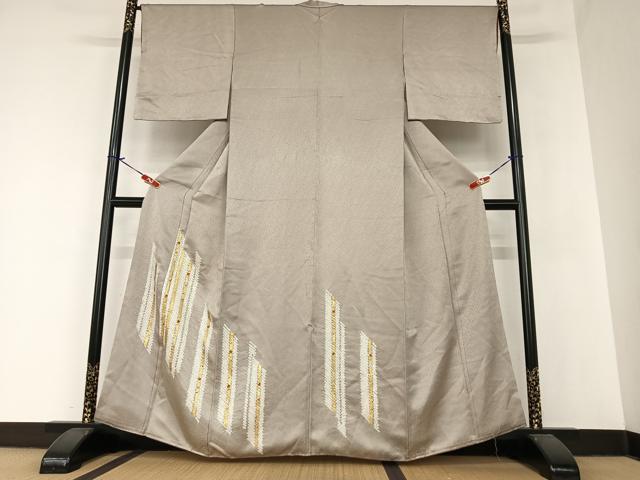 平和屋着物●銀座きしや　訪問着　絞り　刺繍　花間道　金彩　正絹　逸品　AAAZ7454zg