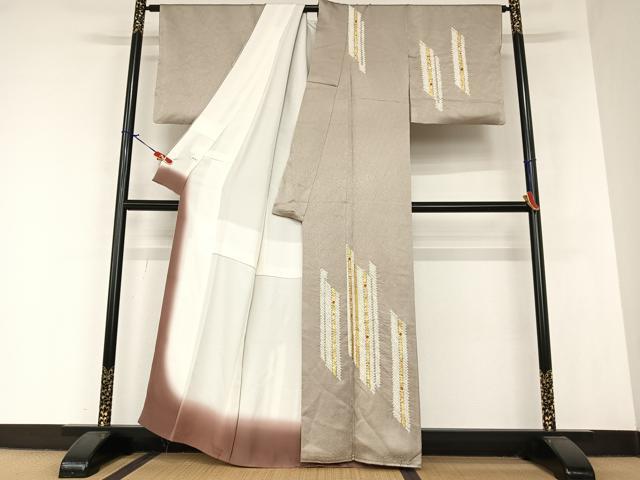 平和屋着物●銀座きしや　訪問着　絞り　刺繍　花間道　金彩　正絹　逸品　AAAZ7454zg 平和屋着物○銀座きしや 訪問着 絞り 刺繍 花間道 金彩