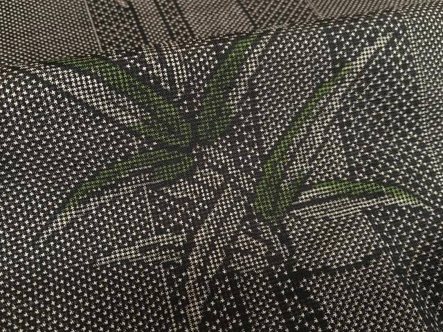 平和屋着物○本場大島紬 泥染 一元絣 笹竹文 正絹 逸品 AAAZ7472zg 紬