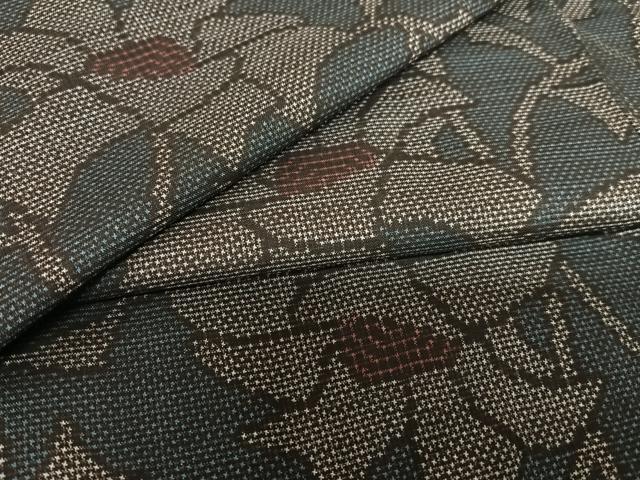 平和屋着物●本場大島紬　7マルキ　枝花文　正絹　逸品　AAAZ7493zg