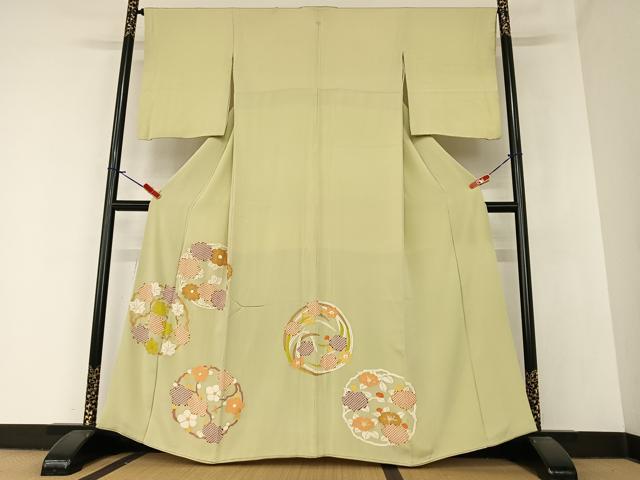 平和屋着物○上質な小紋 舞花文 金彩 正絹 逸品 CAAW7244yc 平和屋着物