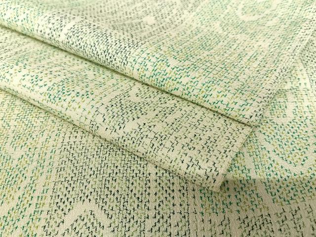 平和屋着物●お召　短冊杢目文様　正絹　逸品　AAAZ7503zg