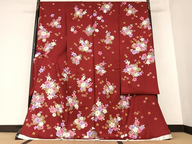 平和屋着物●豪華振袖　駒刺繍　舞花文　金彩　仮絵羽　逸品　未使用　AAAZ7525zg