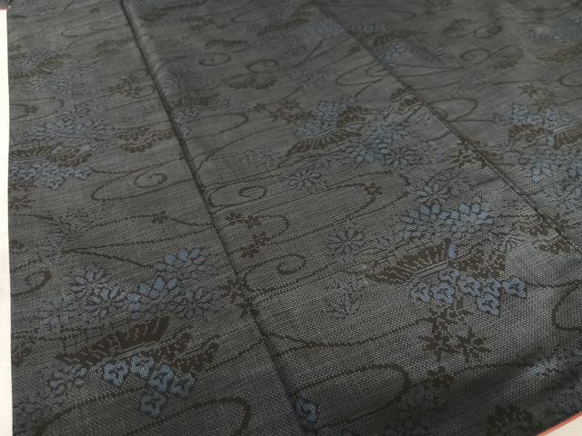 平和屋着物●本場大島紬　純泥染め　一元7マルキ　手織り　松竹梅風景文　坂本清男作　証紙付き　正絹　逸品　AAAZ7531zg 平和屋着物○本場大島紬 純泥染め 一元7マルキ 手織り 松竹梅風景文