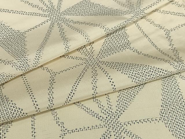 平和屋着物●上質な紬　麻の葉文様　正絹　逸品　AAAZ7536zg