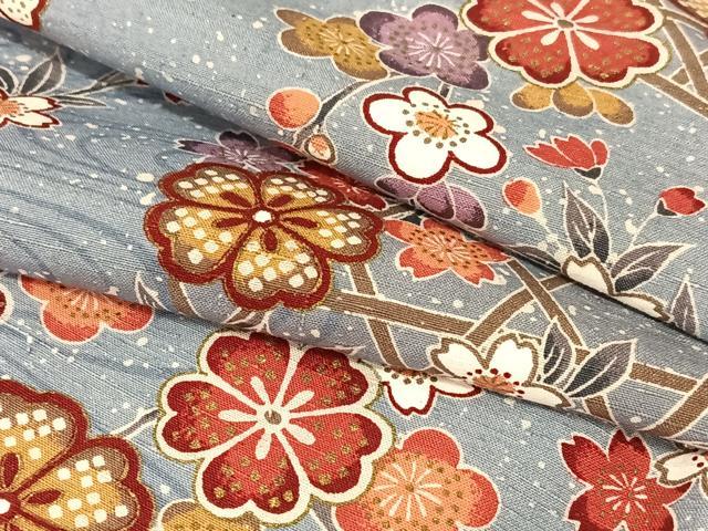 平和屋着物●上質な紬　流水枝花文　正絹　逸品　AAAZ7544zg