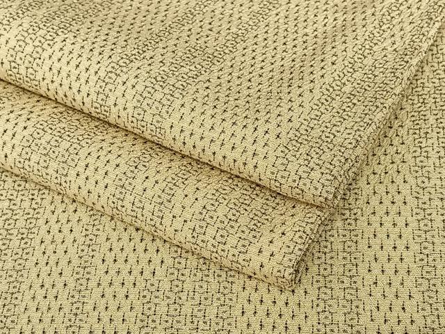 平和屋着物●本塩沢　110亀甲　変わり縞　正絹　逸品　AAAZ7555zg