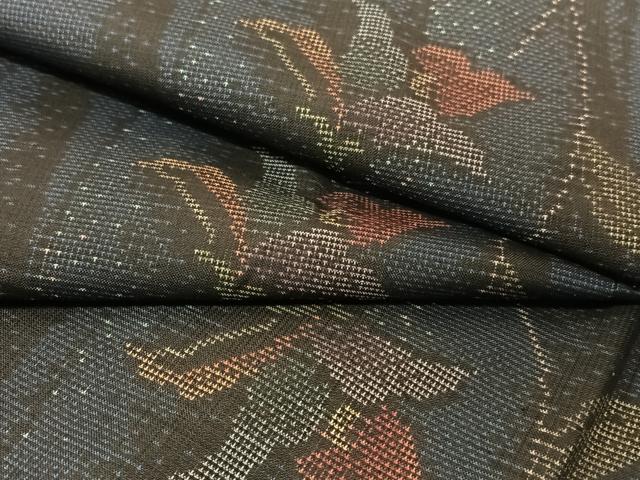 平和屋着物●本場大島紬　カタス7マルキ　花唐草文　正絹　逸品　未使用　AAAZ7557zg