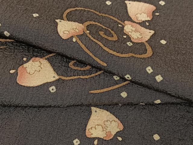平和屋着物●上質な小紋　千鳥花文　正絹　逸品　AAAZ7559zg