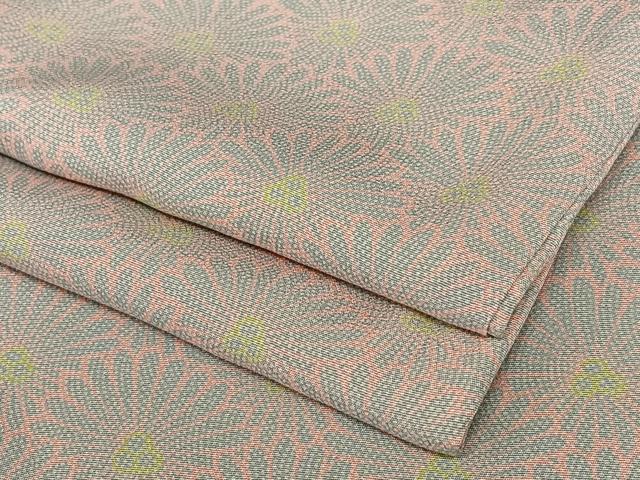 平和屋着物●上質な小紋　唐松青海波　正絹　逸品　AAAZ7583zg