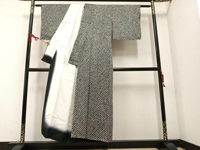 平和屋着物●上質な小紋　総絞り　黒地　正絹　逸品　AAAZ7661ph 平和屋着物○上質な小紋 総絞り 黒地 正絹 逸品 AAAZ7661ph 平和屋着物