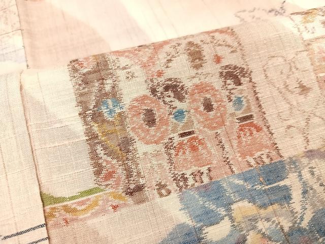 平和屋着物○小千谷紬 人物草花文 正絹 逸品 AAAZ7662phの通販はau PAY