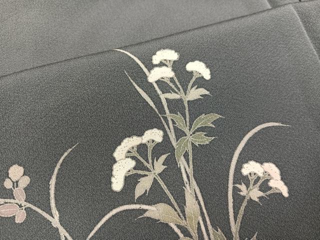 平和屋着物○染色作家 寺島利男 色留訪問着 手描き 松原 暈し