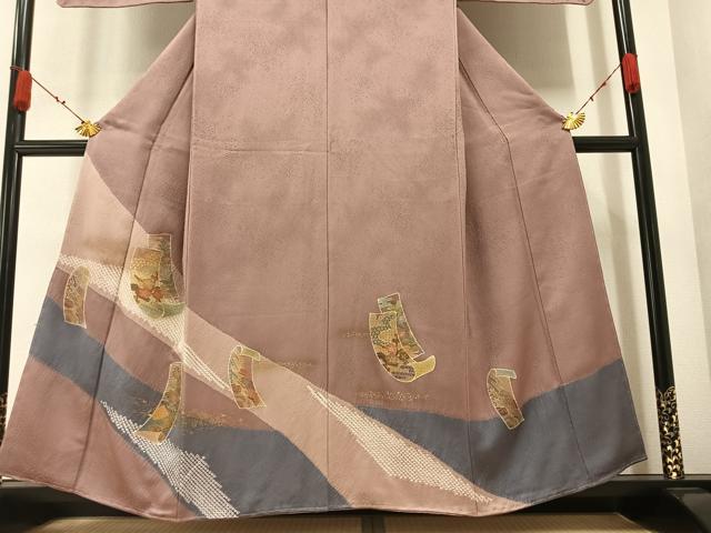 平和屋着物○本加賀友禅作家 寺西光博 訪問着 枝花文 暈し染 正絹 逸品