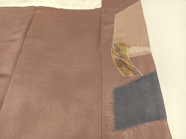 平和屋着物○結城紬 訪問着 作家物 龍雲 渡り橋風景文 正絹 逸品