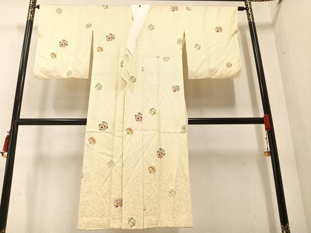 平和屋着物●長襦袢　無双仕立て　毬文　正絹　逸品　AAAZ7675ph