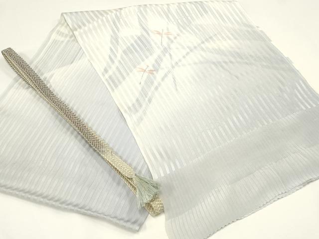 平和屋着物＊夏物　和装小物　帯締め・帯揚げセット　レース組　蜻蛉　暈し染め　金糸　逸品　AAAZ7787ay