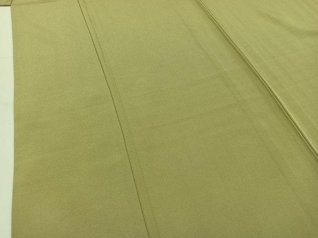 平和屋着物▽上質な色無地 単衣 作家物 抹茶色 正絹 逸品