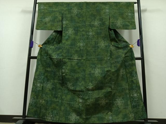 平和屋着物▽上質な紬　単衣　正倉院花文　正絹　逸品　AAAZ7818jh 平和屋着物▽上質な紬 単衣 正倉院花文 正絹 逸品 AAAZ7818jhの通販は