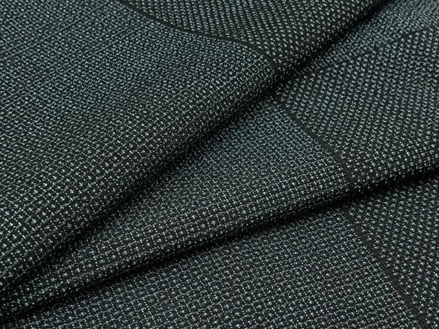 平和屋着物▽本塩沢　単衣　110亀甲　横段文　正絹　逸品　AAAZ7819jh