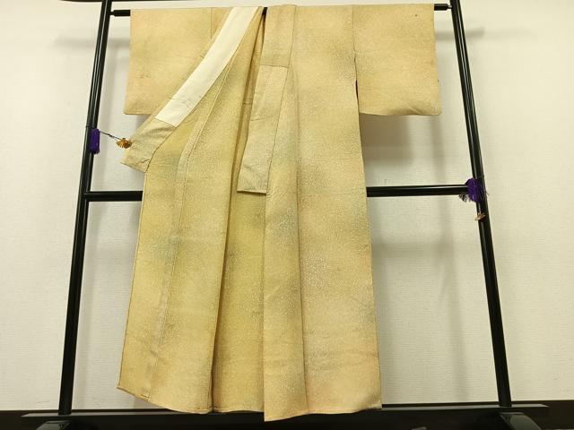 平和屋着物▽上質な小紋 単衣 笹の葉文 暈し染め