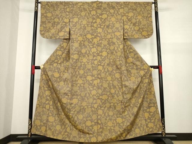 平和屋着物○上質な紬 花唐草文 正絹 逸品 AAAY1936ck 平和屋着物