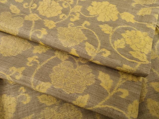 平和屋着物●上質な紬　花唐草文　正絹　逸品　AAAZ8089ck