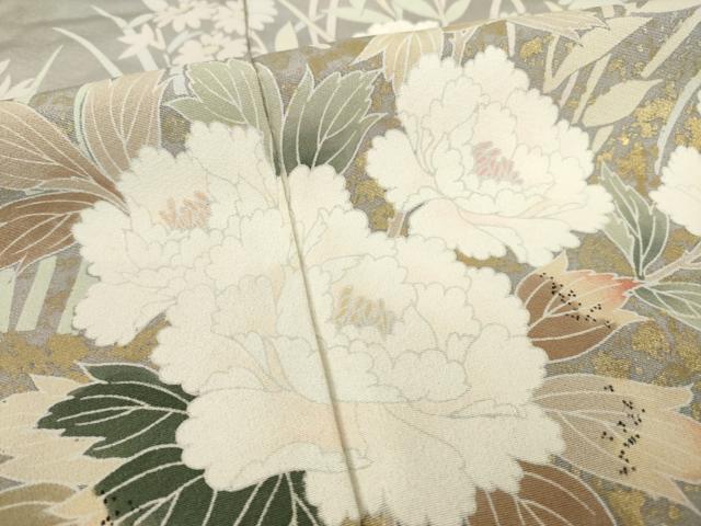 平和屋着物○訪問着 友禅 草花文 暈し染め 金彩 正絹 逸品 AAAZ8104ck