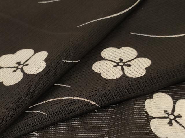平和屋着物＊夏物　小紋　絽　芝花文　正絹　逸品　AAAZ8550jd