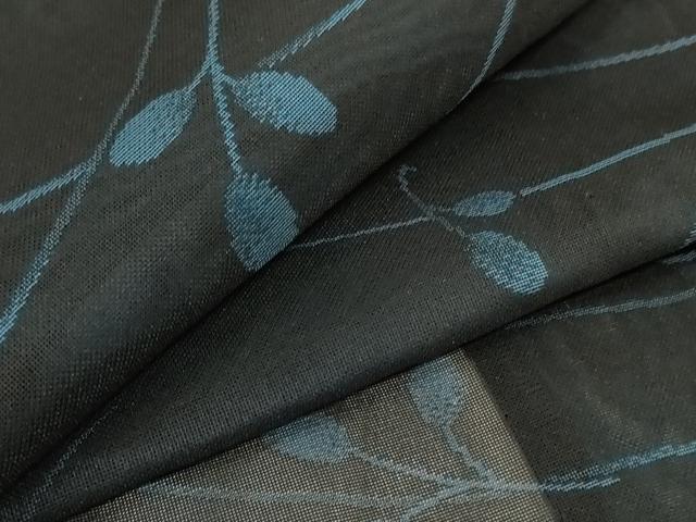 平和屋着物＊夏物　小紋　紗　枝葉文　正絹　逸品　AAAZ8557jd