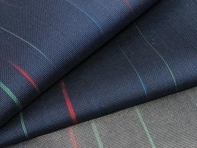 平和屋着物＊夏物　小紋　紗　変わり縞　正絹　逸品　AAAZ8562jd