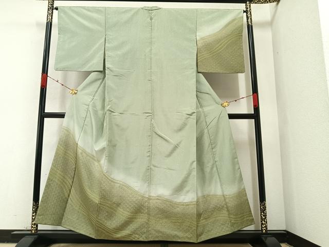 平和屋着物●訪問着　本場染大島紬　絞り　流水文　暈し染め　正絹　逸品　AAAZ8856ph