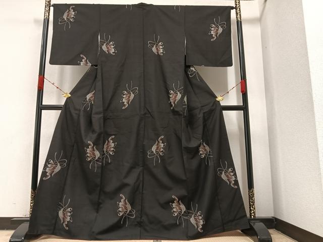 平和屋着物●本場大島紬　カタス9マルキ　色紙風景笹文　正絹　逸品　AAAZ8892ph 平和屋着物○本場大島紬 カタス9マルキ 色紙風景笹文 正絹 逸品 AAAZ8892ph