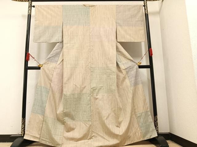 平和屋着物●上質な紬　変わり市松　正絹　逸品　AAAZ8862ph 平和屋着物○上質な紬 変わり市松 正絹 逸品 AAAZ8862ph