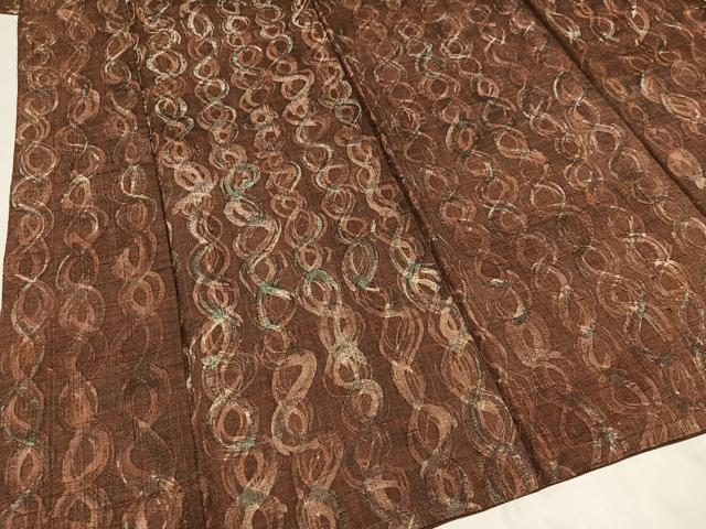 平和屋着物○上質な小紋 紬地 手描き 間道 正絹 逸品 AAAZ8876phの通販