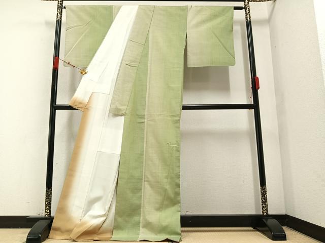 平和屋着物○紅花紬 米沢 間道 正絹 逸品 AAAZ8878ph