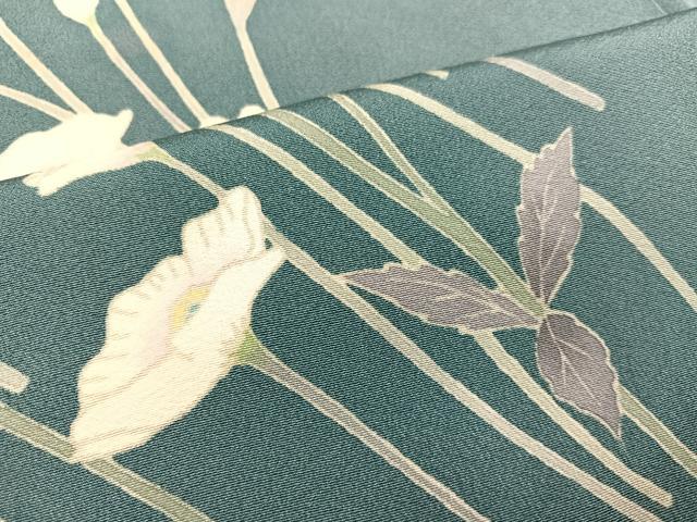 平和屋着物●本加賀友禅作家　寺西英樹　訪問着　草花文　正絹　逸品　AAAZ8888ph 平和屋着物○本加賀友禅作家 寺西英樹 訪問着 草花文 正絹 逸品