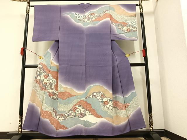 平和屋着物●訪問着　草花文　暈し染め　金彩　正絹　逸品　AAAZ8919ph