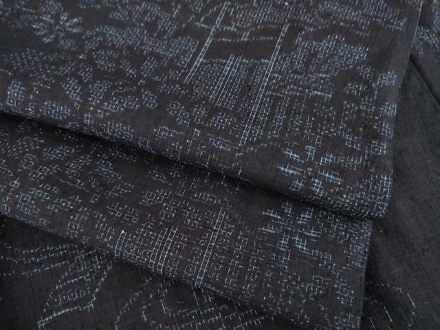 平和屋着物●本場結城紬　重要無形文化財　80亀甲　流水花籬文　正絹　逸品　AAAZ8923ck