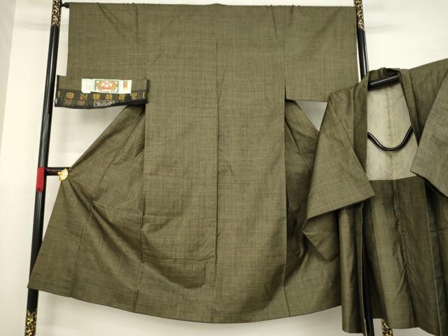 平和屋着物●男性　本場大島紬　アンサンブル　100亀甲　総詰め　中川織物特製　証紙付き　正絹　逸品　AAAZ8949ck