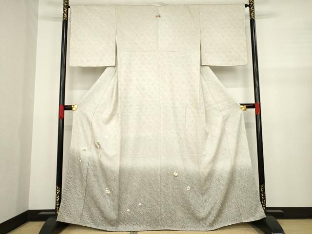 平和屋着物○訪問着 総刺繍 瓢箪 霞花文 金糸 正絹 逸品 未