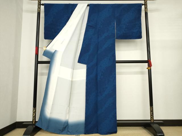 平和屋着物○上質な小紋 辻が花 本藍染 反端付き 正絹 逸品 未