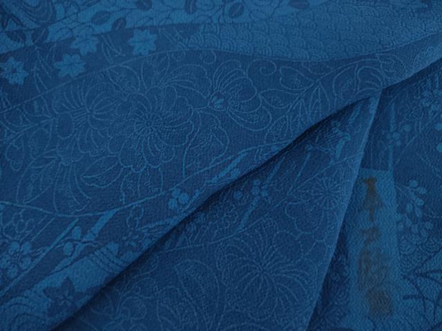 平和屋着物●上質な小紋　辻が花　本藍染　反端付き　正絹　逸品　未使用　AAAZ8956ck