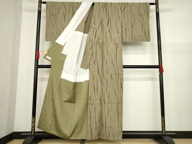 平和屋着物○上質な小紋 竜巻絞り 縞 さが美扱い 正絹 逸品 未使用