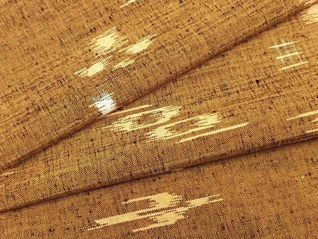 平和屋着物▽上質な紬　単衣　琉球絣　正絹　逸品　AAAZ9008fy