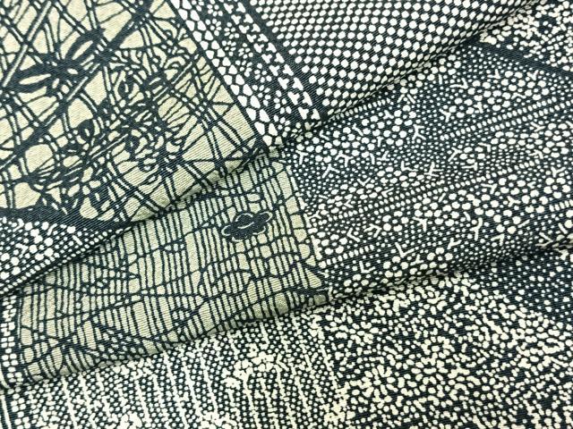 平和屋着物▽江戸小紋　単衣　切嵌文　正絹　逸品　AAAZ9010fy