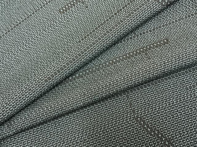 平和屋着物▽本塩沢　単衣　110亀甲　抽象文様　正絹　逸品　AAAZ9015fy