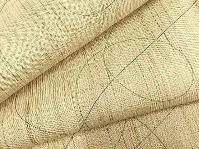 平和屋着物▽染織の名門　しょうざん  生紬　単衣　抽象文様　さが美扱い　証紙付き　正絹　逸品　AAAZ9016fy 平和屋着物▽染織の名門 しょうざん 生紬 単衣 抽象文様 さが美扱い