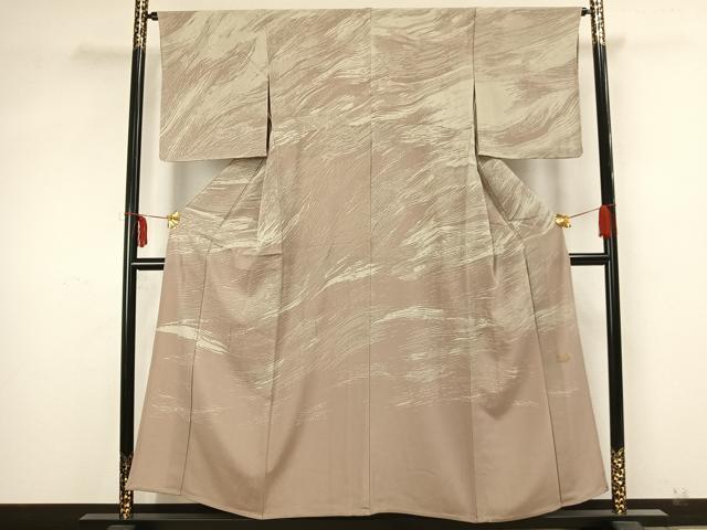 平和屋着物▽ファッションブランド　CELINE　セリーヌ　訪問着　単衣　霞文　金彩　正絹　逸品　AAAZ9018fy