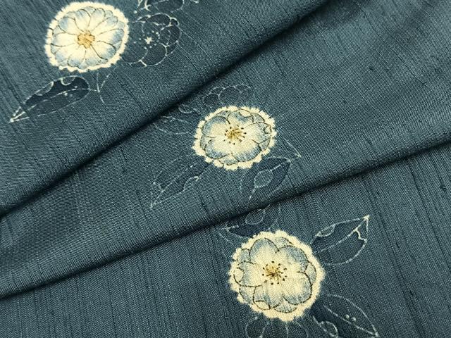 平和屋着物▽上質な紬　単衣　辻が花　正絹　逸品　AAAZ9023fy